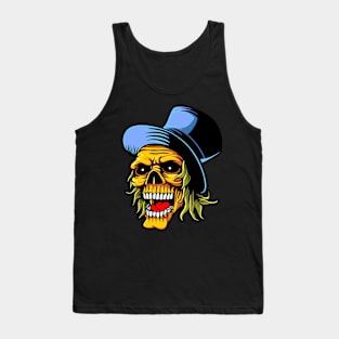 Top Hat Skull Design Tank Top